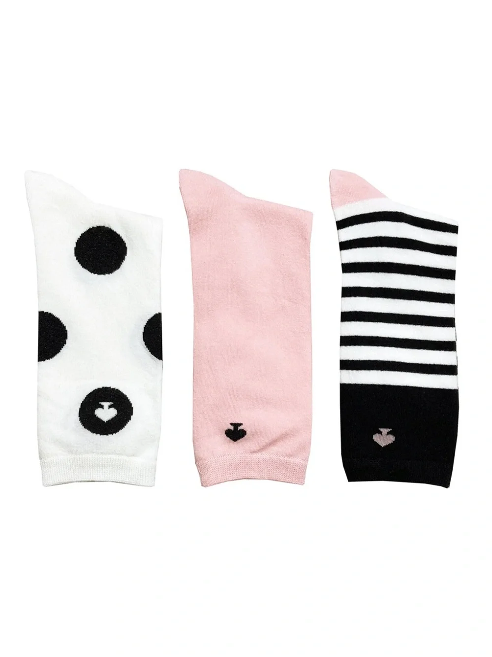 kate spade ♠️ Cute Crew Set of 3 Socks in pink/white/black/striped combo ♠️